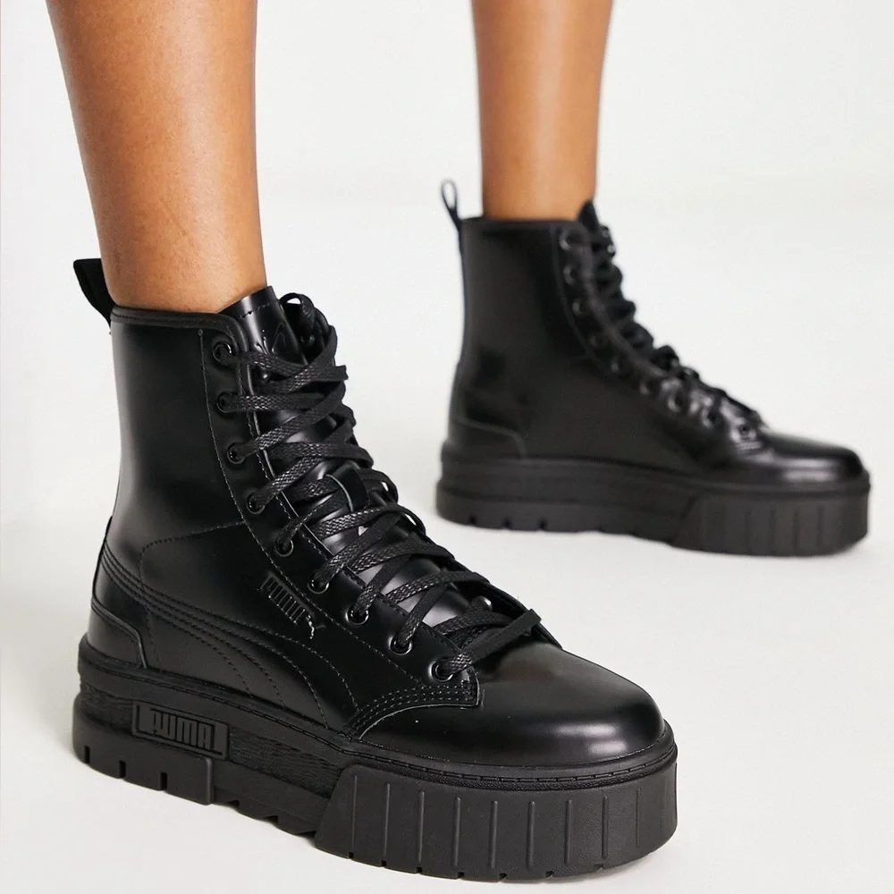 Puma X Dua Lipa Mayze Black High-Top Platform Boots